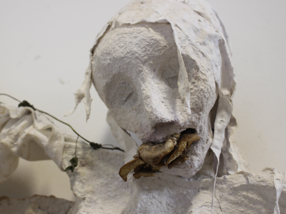 Close up of my paper mache sculptural instillation