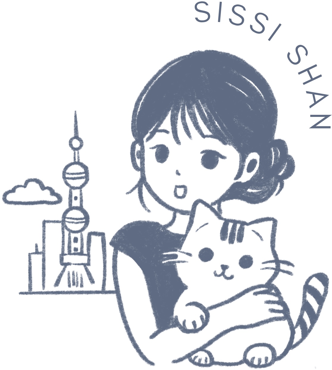 An illustrated self-portrait inspired by my life in Shanghai, combining my love for cats, cute visual storytelling, and creating warm, playful, and approachable design experiences.