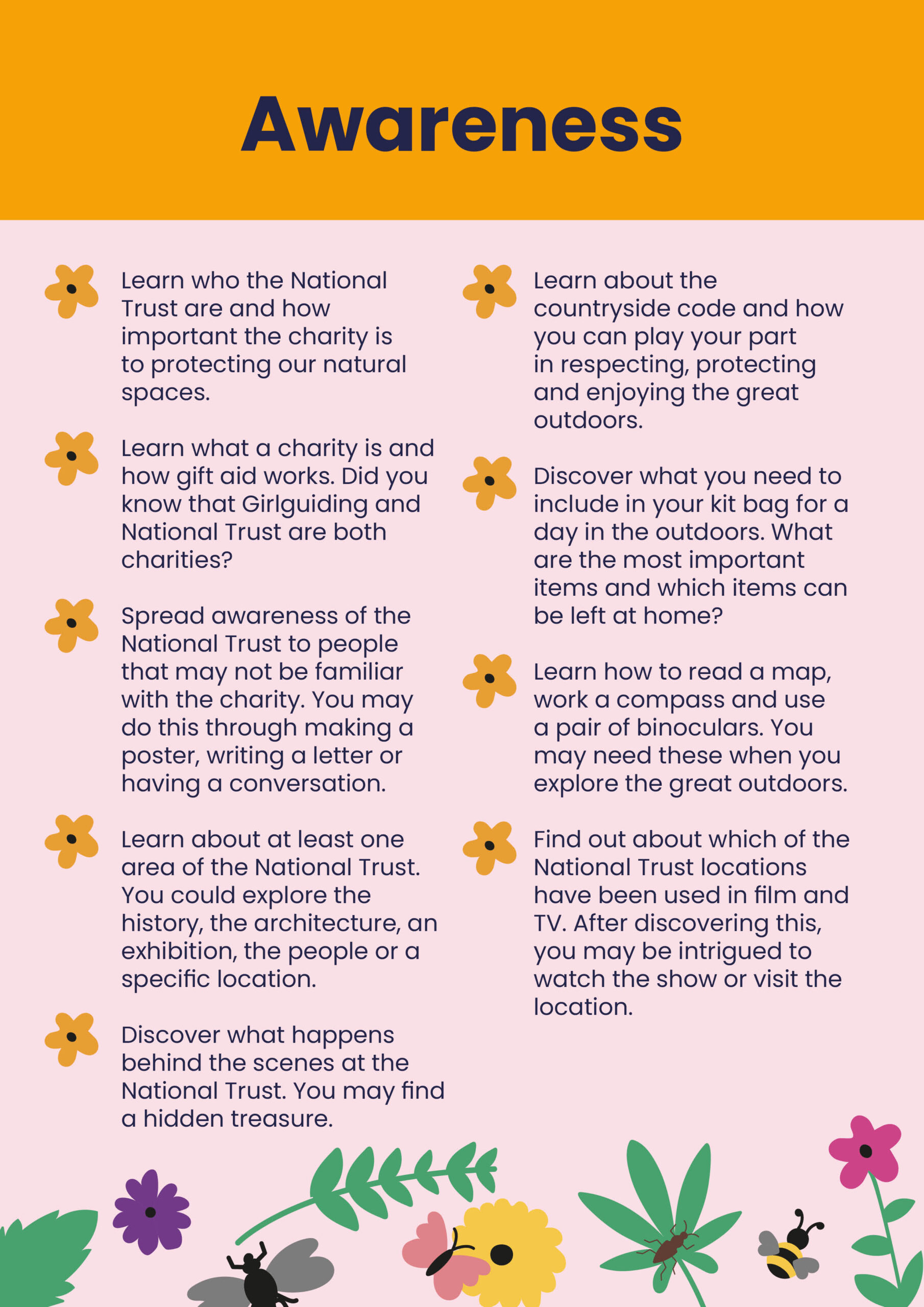 Page 5 of the challenge pack which is the awareness activities