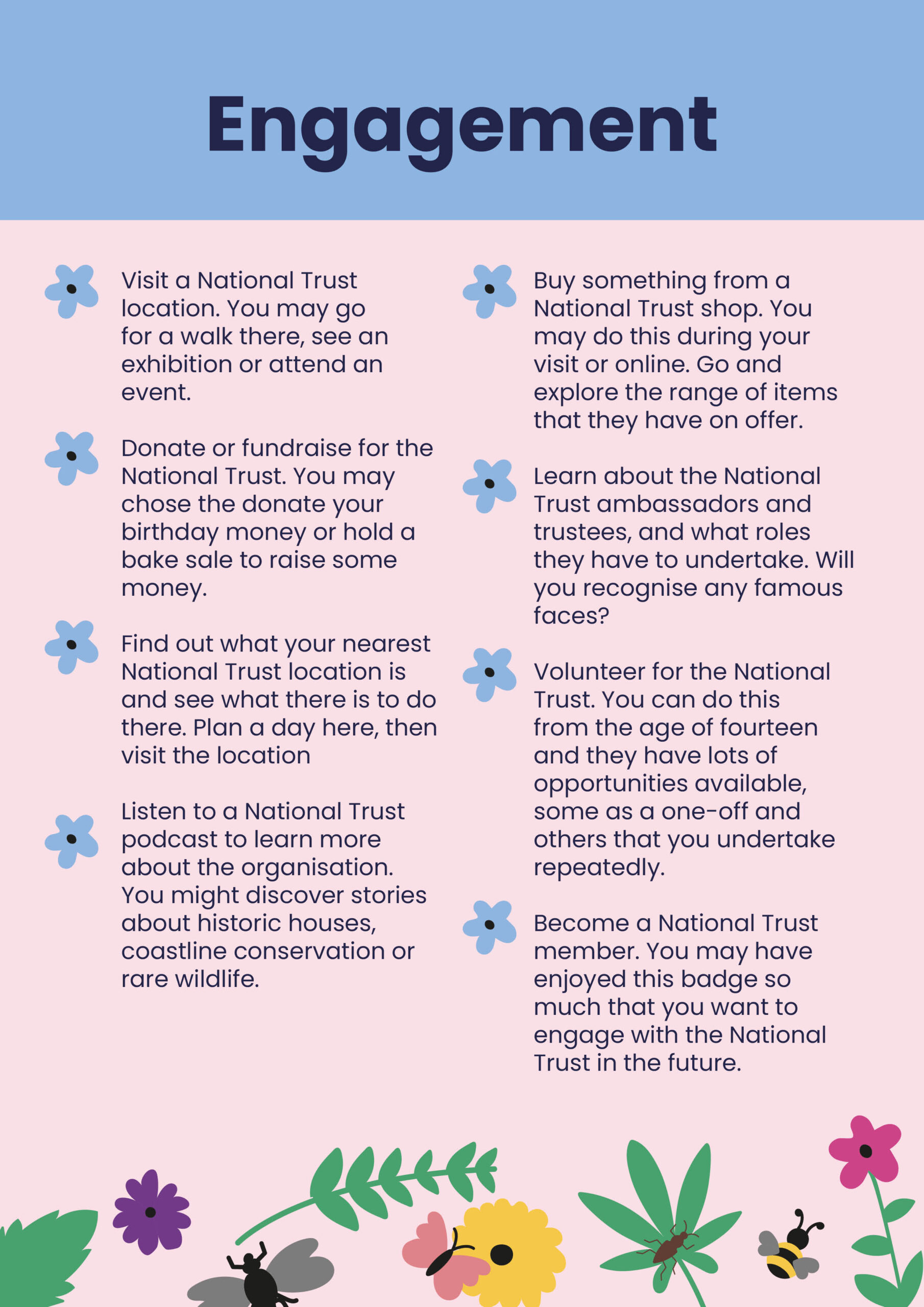 Page 6 of the challenge pack which is the engagement activities