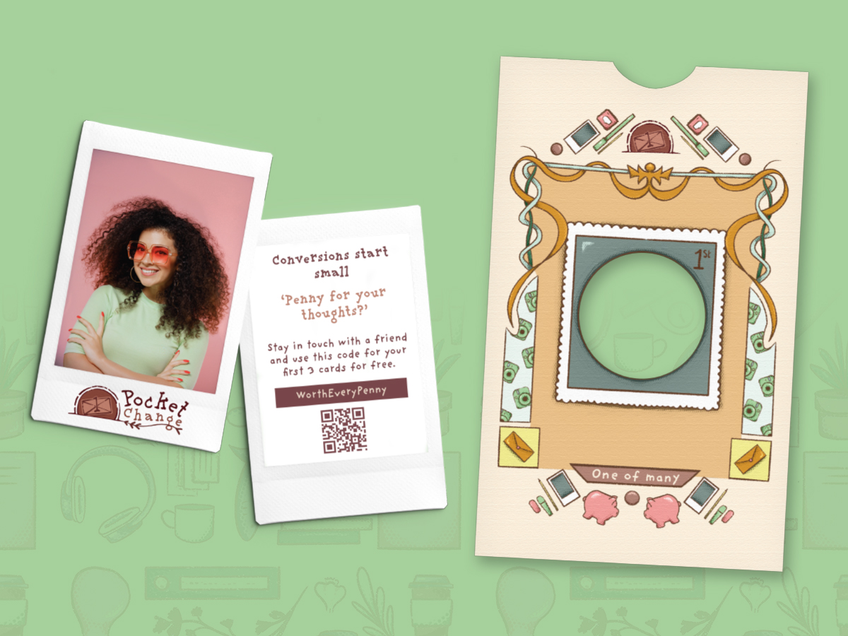 Example of card received at the photobooth with QR code and voucher