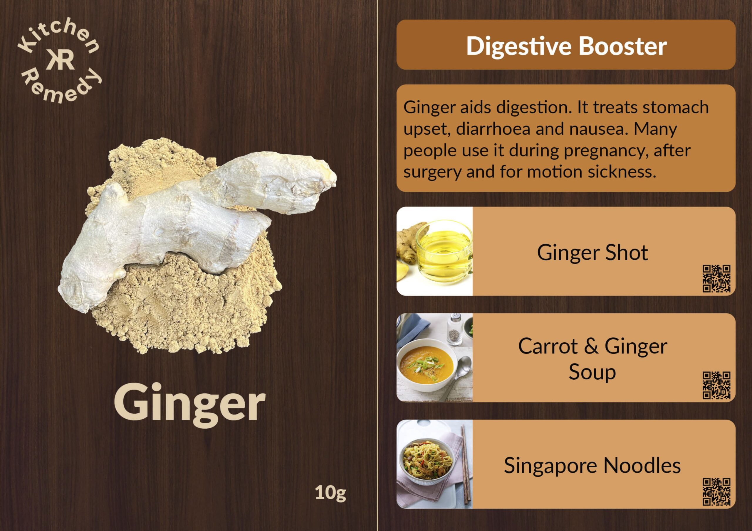 Ginger's design for the front and pack of packaging