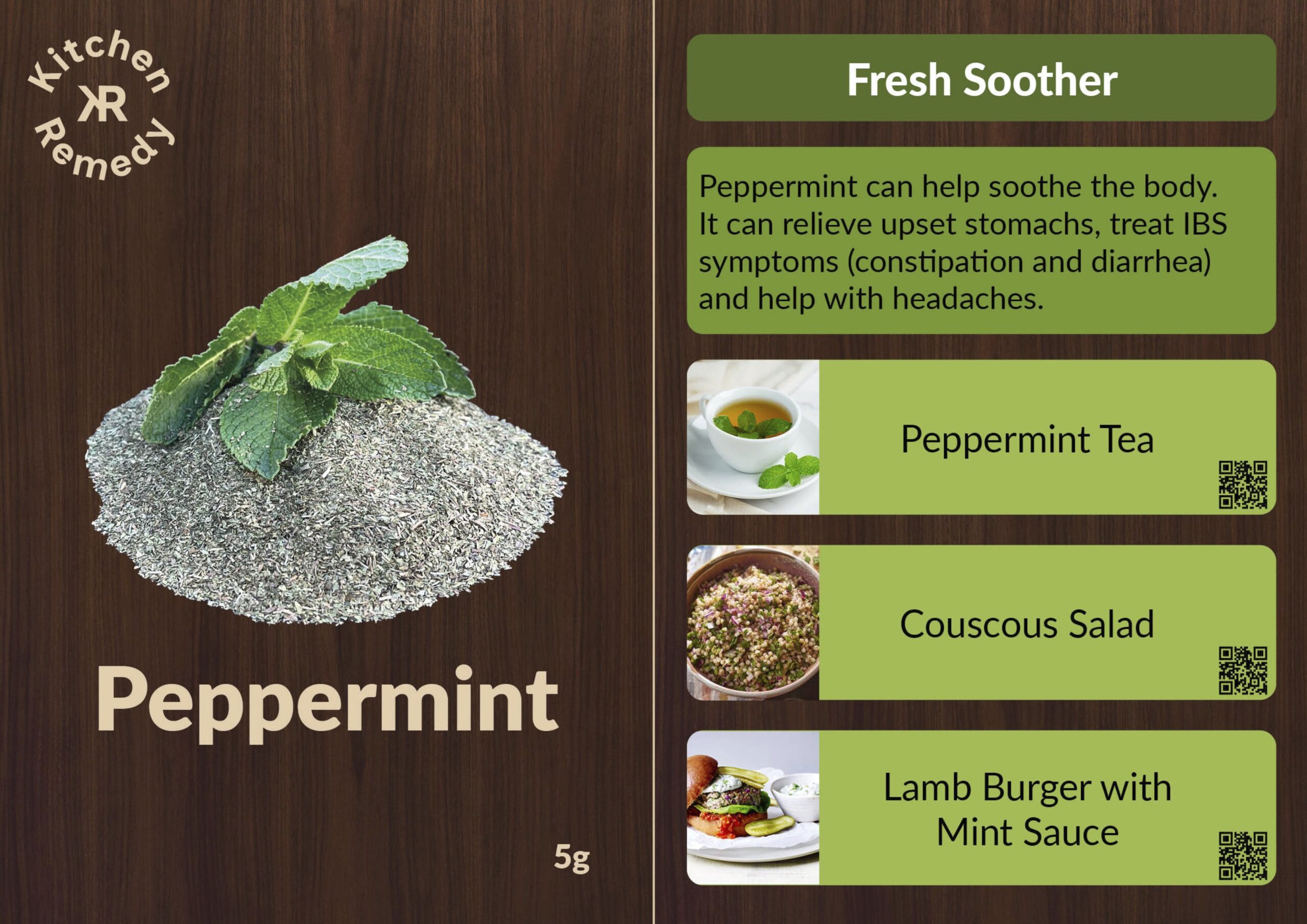 Peppermint's design for the front and pack of packaging