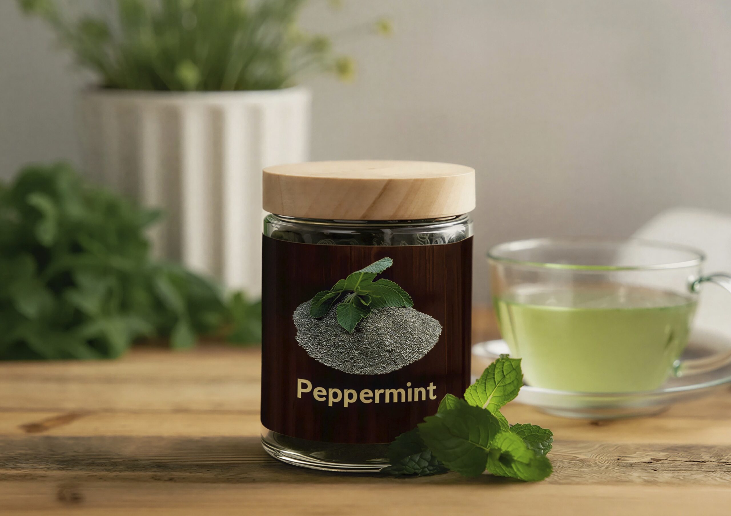 A scene that shows the peppermint jar