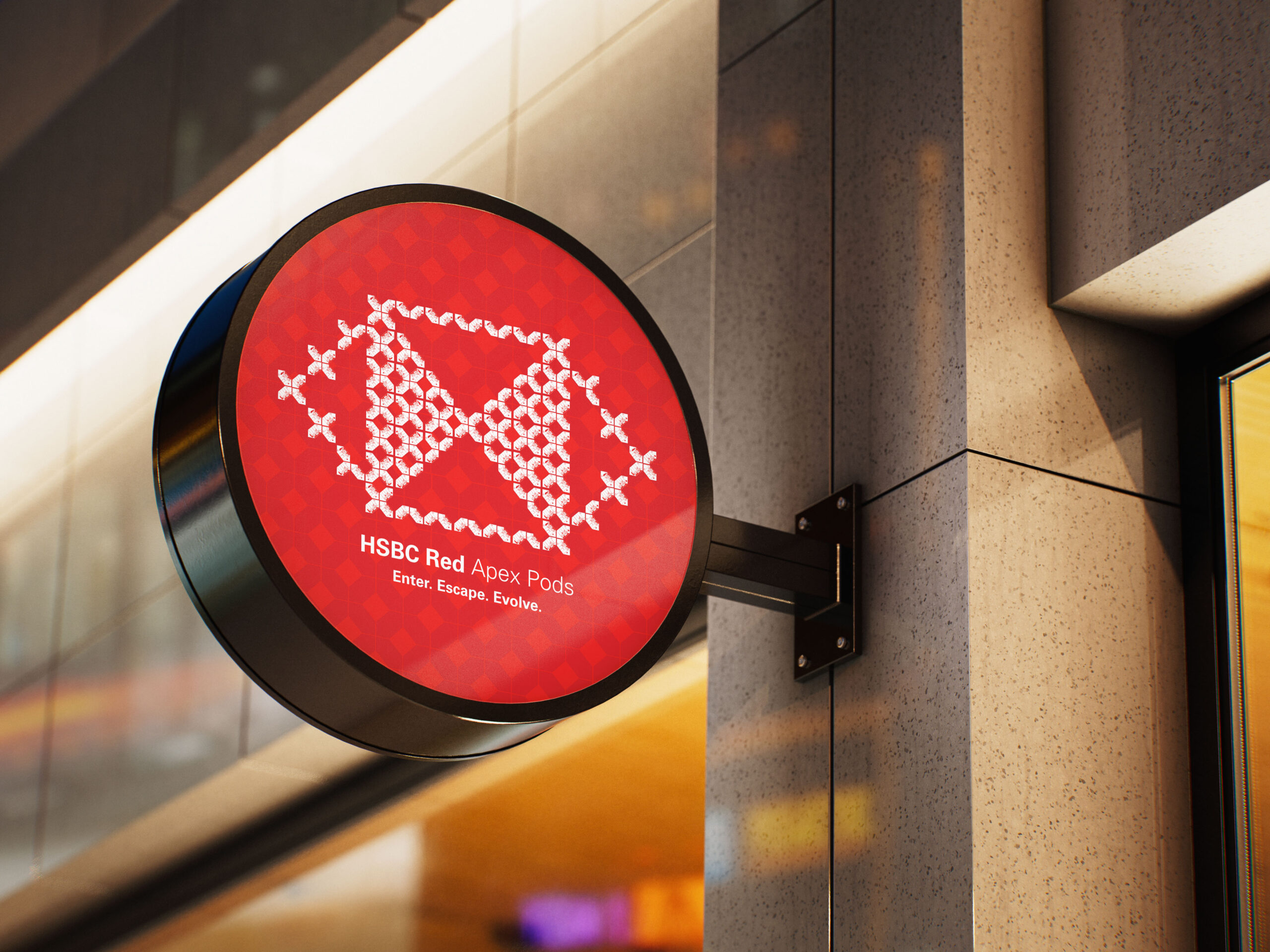 HSBC Apex Pods airport sign