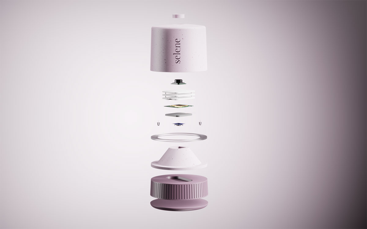 exploded view of selene with all the components equally spread out